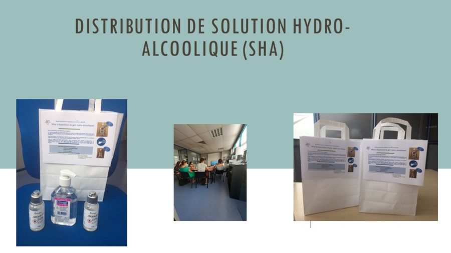 DISTRIBUTION DE SHA ET RAPPEL DES BONNES PRATIQUES HOSPITALISATION A DOMICILE NICE et RÉGION